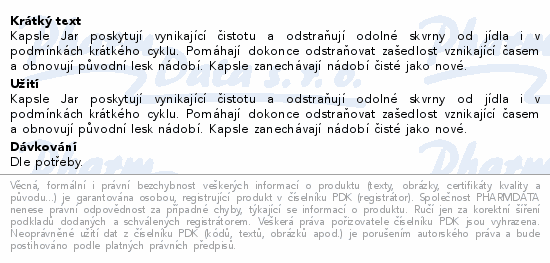 Jar Platinum Plus kapsle do myčky 6x19ks