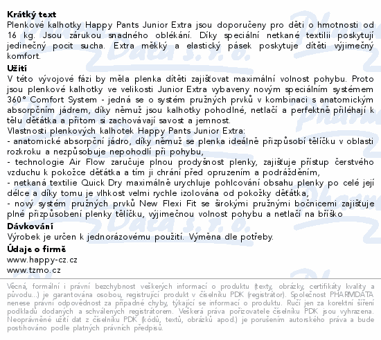 Happy Pants Junior Extra dětské pleny 16+kg 19ks