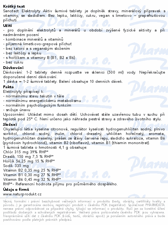 Sanotact Elektrolyte Aktiv šumivé tbl.20