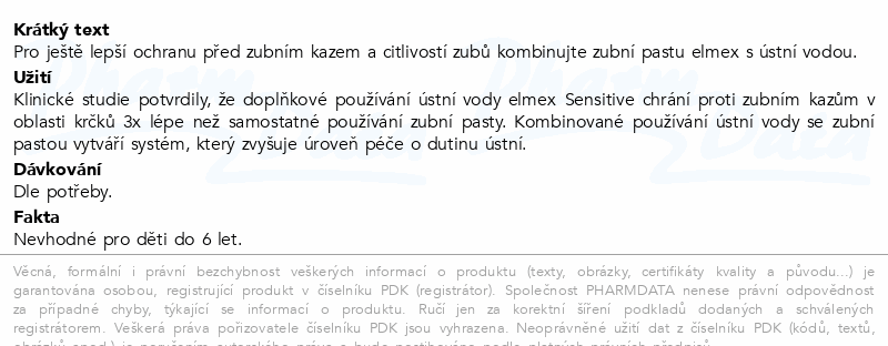 elmex Sensitive ústní voda 400ml+zubní pasta 75ml