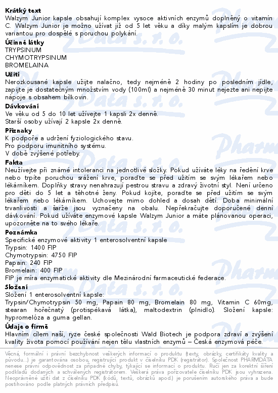 Walzym Junior enzymové kapsle cps.60
