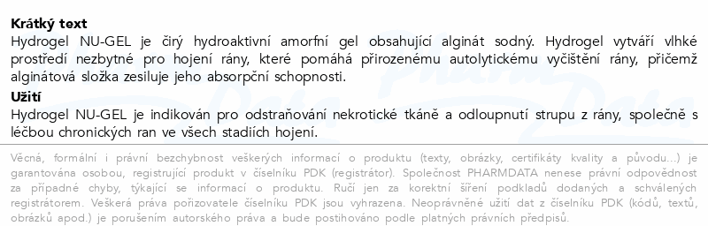 Nu-Gel 3M hydrogelový obvaz s alginátem 10ks