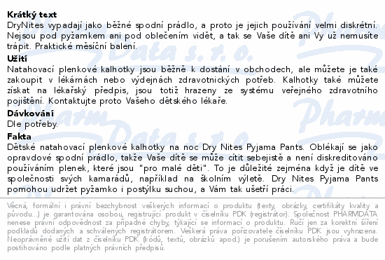 DryNites natah.kalhot.dívky 3-4roky/12-21kg/4x16ks