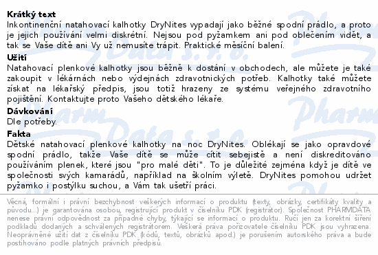DryNites natah.kalhot.dívky 8-13let/30-48kg/4x13ks