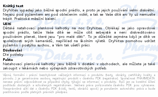 DryNites natah.kalhot.dívky 4-7let/17-30kg/4x16ks