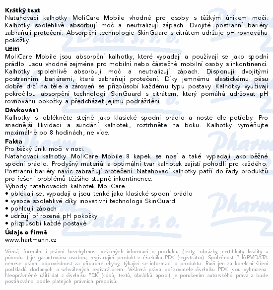 MoliCare Mobile Inkon.kalh.natahovací 8k M 14ks