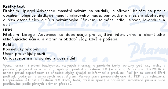 Fitobalm masážní balzám na hrudník 50ml Pharmalife