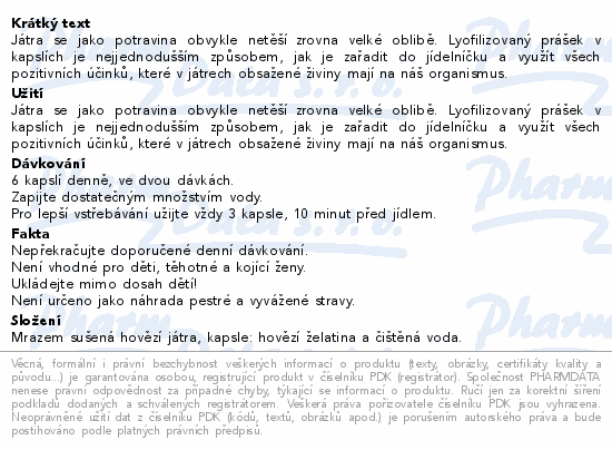 LIVLIFE Beef Liver 400mg cps.180