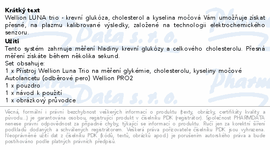 Wellion LUNA trio glukometr bílý