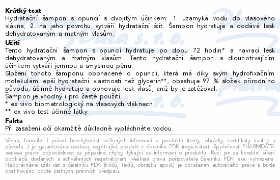 KLORANE Hydratační šampon s opuncií 200ml