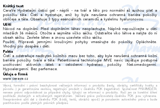 CeraVe Hydratační čistící gel náplň 473ml