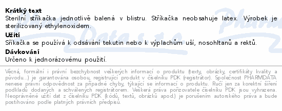 Stříkačka výplachová 50(60)ml Steriwund