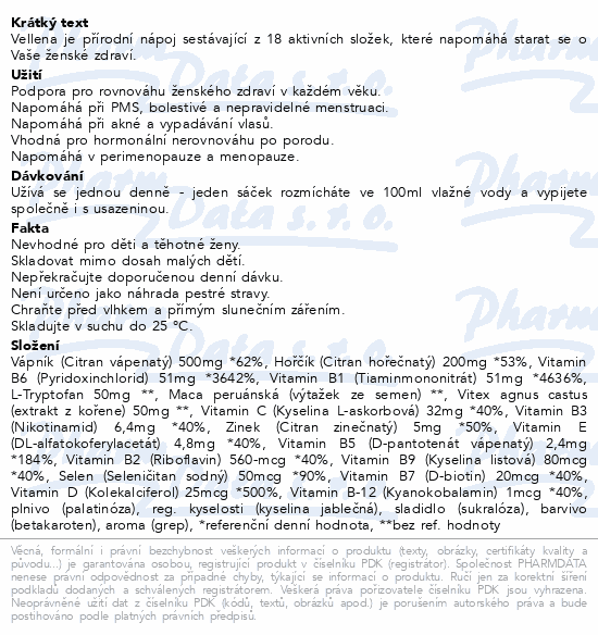 Vellena Ženské zdraví Grep 30x4.5g