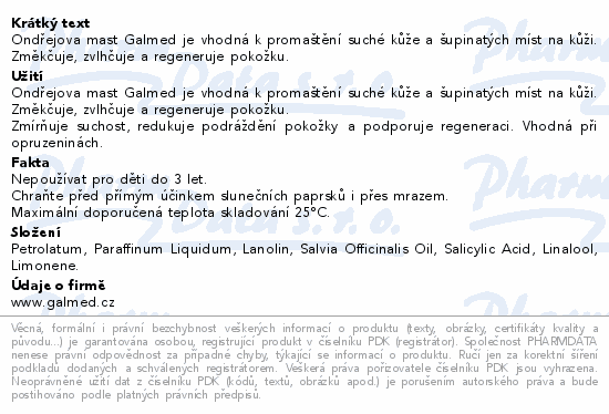 Ondřejova mast 100g Galmed