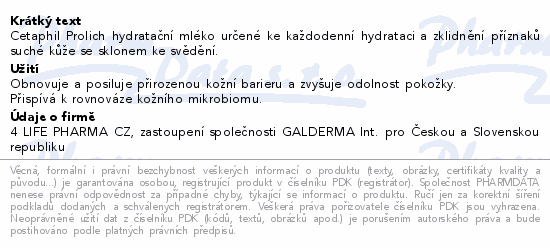 Cetaphil ProItch Control hydratační mléko 295ml