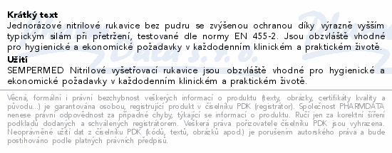 Rukavice vyš.Sempermed Velvet XP nitril L/200ks