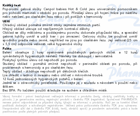 Canpol babies Popor.gel.vložky Hot&Cold 2ks+12náv.