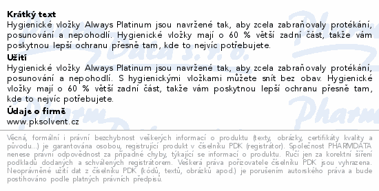 Always Platinum Secure Night 4 vložky 20ks