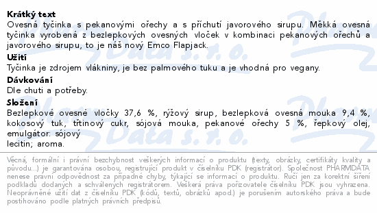 EMCO Flapjack ovesný pekanový ořech 45g