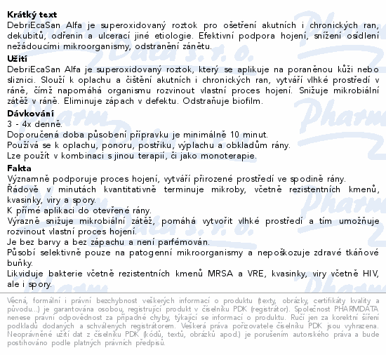 DebriEcaSan Alfa roztok 3l