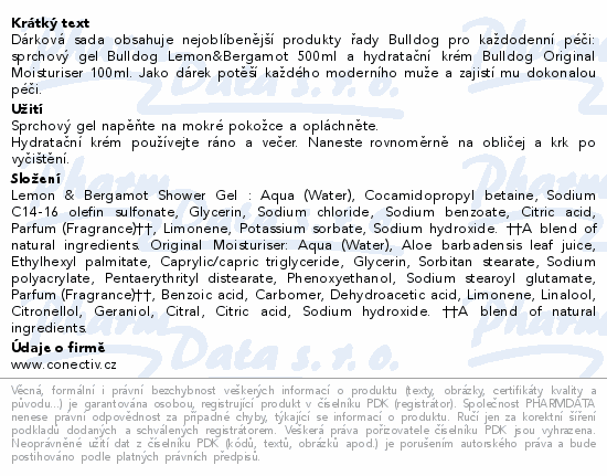 Bulldog Lemon&Bergamot Shower Gel Moisturiser set