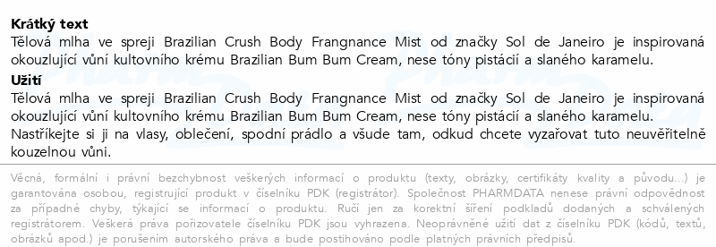 Sol de Janeiro Cheirosa 62 tělová mlha sprej 90ml