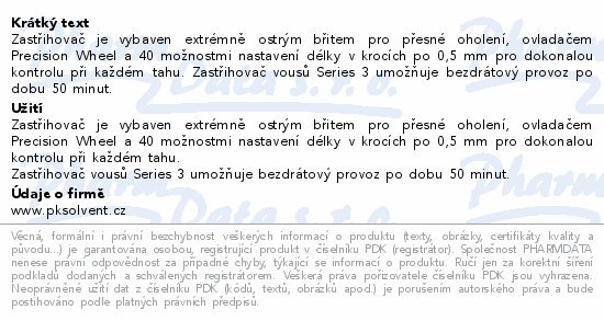 Braun Series 3 BT3 zastřihovač vousů