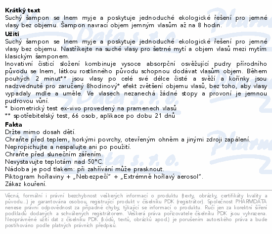 KLORANE Suchý šampon-objem a textura vlasů 150ml