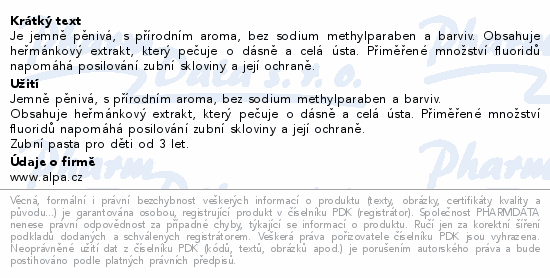 ALPA Zubík dětská zubní pasta 50g