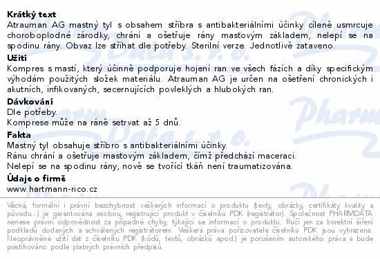 HARTMANN Atrauman Ag sterilní 10x20cm 10ks