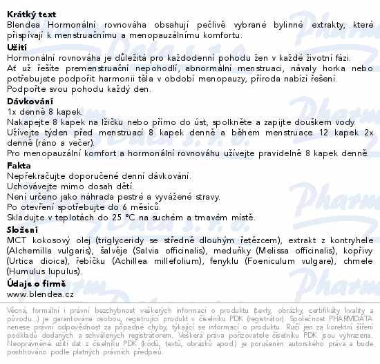 Blendea Hormonální rovnováha olejové kapky 10ml