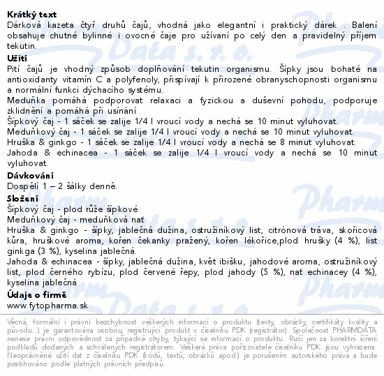 Děkuji set čajů 40ks Fytopharma