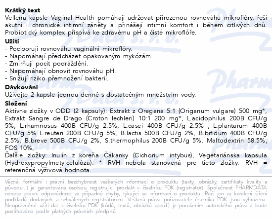 Vellena Vaginal Health cps.60