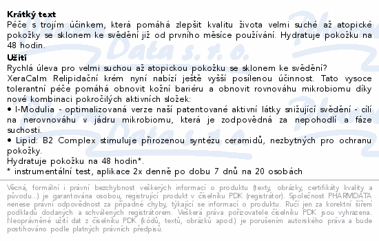 AVENE XeraCalm Relipidační krém 200ml