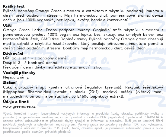 Green idea ORANGE GREEN Herbal Drops 100g