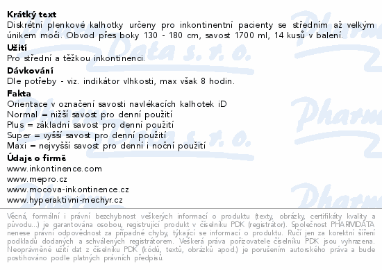 iD Sensitive Pants Extra Plus XL 14ks