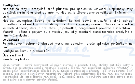 Leukoplast Strong náplast pevná 19x56cm 10ks