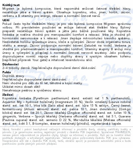 Green idea Migreen tbl.90