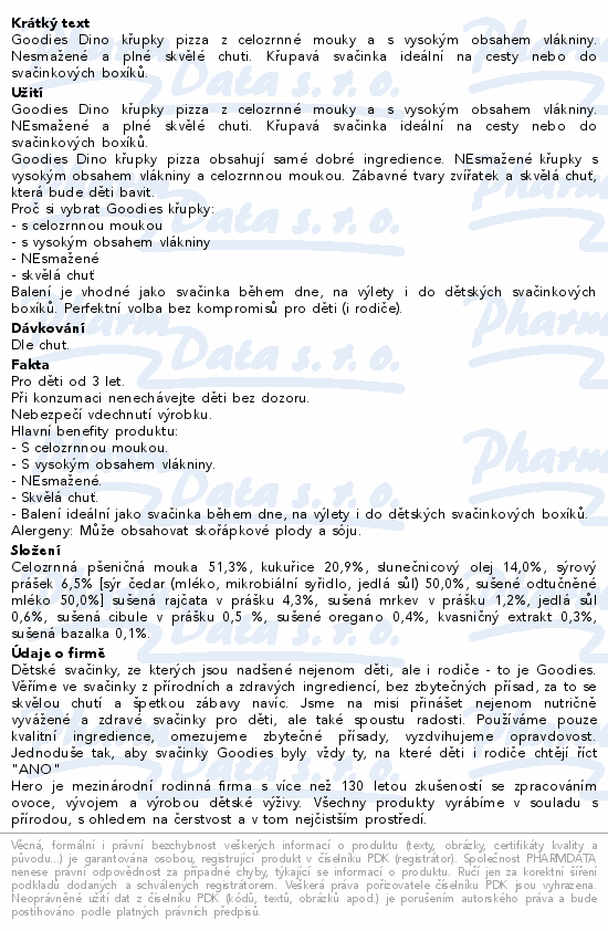 Goodies Dino křupky pizza 30g