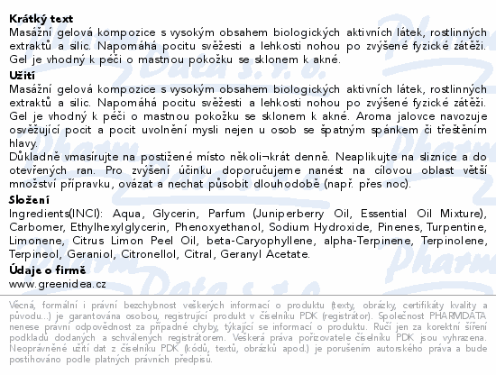 Green idea Jalovcový gel 250ml+50ml 20% NAVÍC
