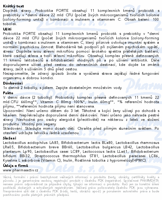 Probiotika Forte tob.100