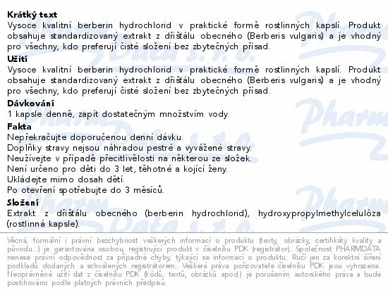 Allnature Elements Berberin 500mg cps.60