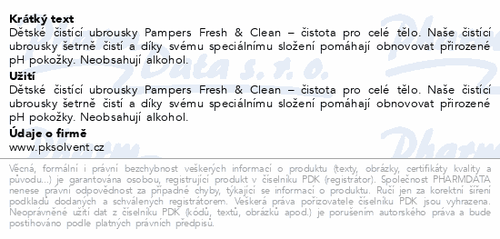 Pampers Fresh&Clean čistící ubrousky 9x80ks