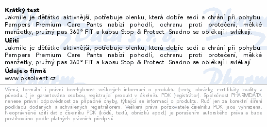 Pampers Premium Care Pants 7 pl.kalh.15+ kg 62ks