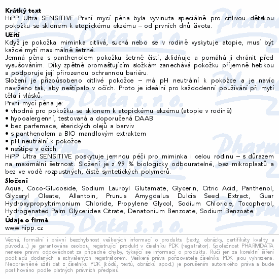 HiPP První mycí pěna 150ml