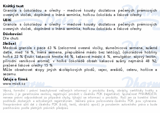 Mixit Granola čokoláda&lískové ořechy 250g
