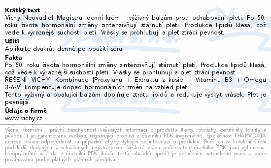 VICHY NEOVADIOL Magistral denní krém 50ml