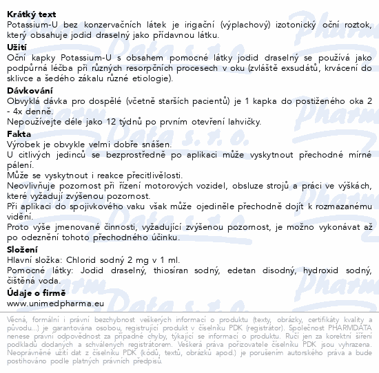 Potassium-U oční kapky 10ml