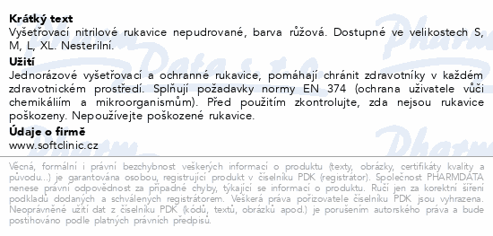 SOFTCLINIC Nitril ruk.vyšetř.nepudr.růžové L 100ks
