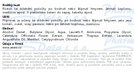 Roztok po bodnutí hmyzem roll-on 9x10ml ENEO